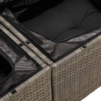 Gartensofa Grau 184 x 62 x 85cm Poly-Rattan