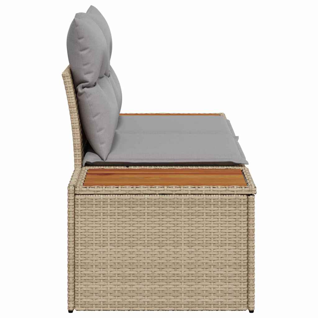 Gartensofa Beige 184 x 62 x 85cm Poly-Rattan