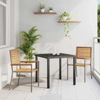 Garten Stapelstühle 2 pcs Braun und Grau 54 x 56 x 90 cm