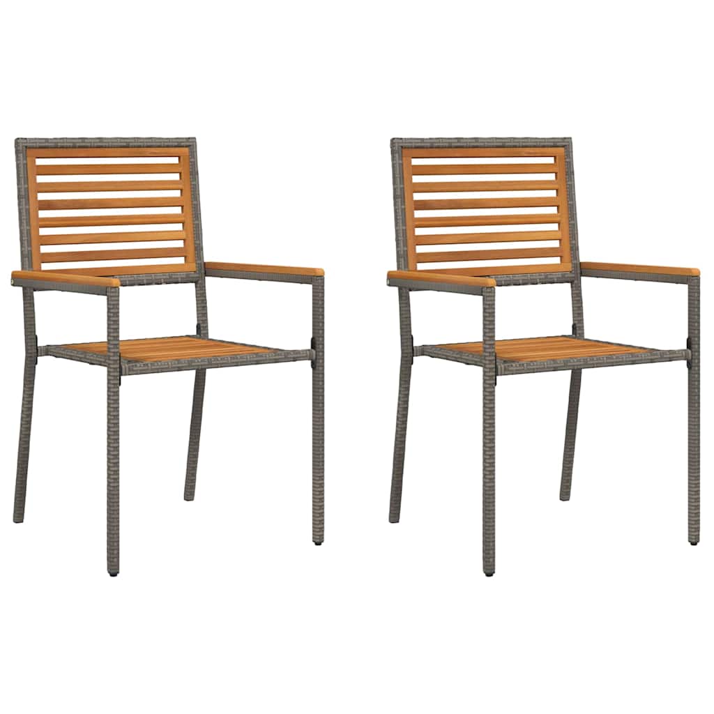 Garten Stapelstühle 2 pcs Braun und Grau 54 x 56 x 90 cm