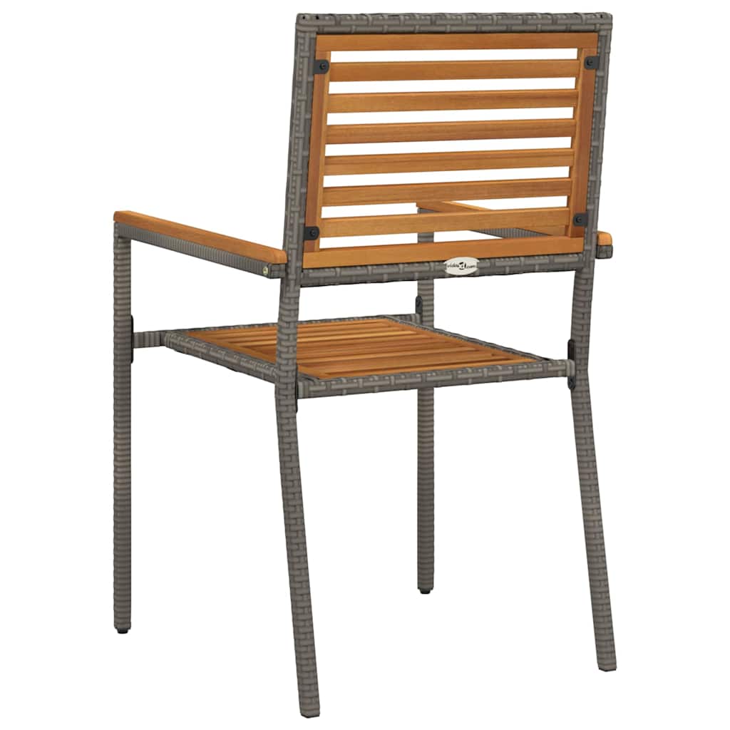 Garten Stapelstühle 2 pcs Braun und Grau 54 x 56 x 90 cm