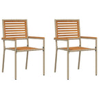 Garten Stapelstühle 2 pcs Braun und Beige 54 x 56 x 90 cm