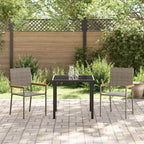 Garten Stapelstühle 2 pcs Grau und Braun 54 x 56 x 90 cm