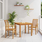 Esszimmerstuhl 2 pcs Braun 62 x 55 x 94 cm Massivholz Teak