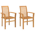 Esszimmerstuhl 2 pcs Braun 62 x 55 x 94 cm Massivholz Teak