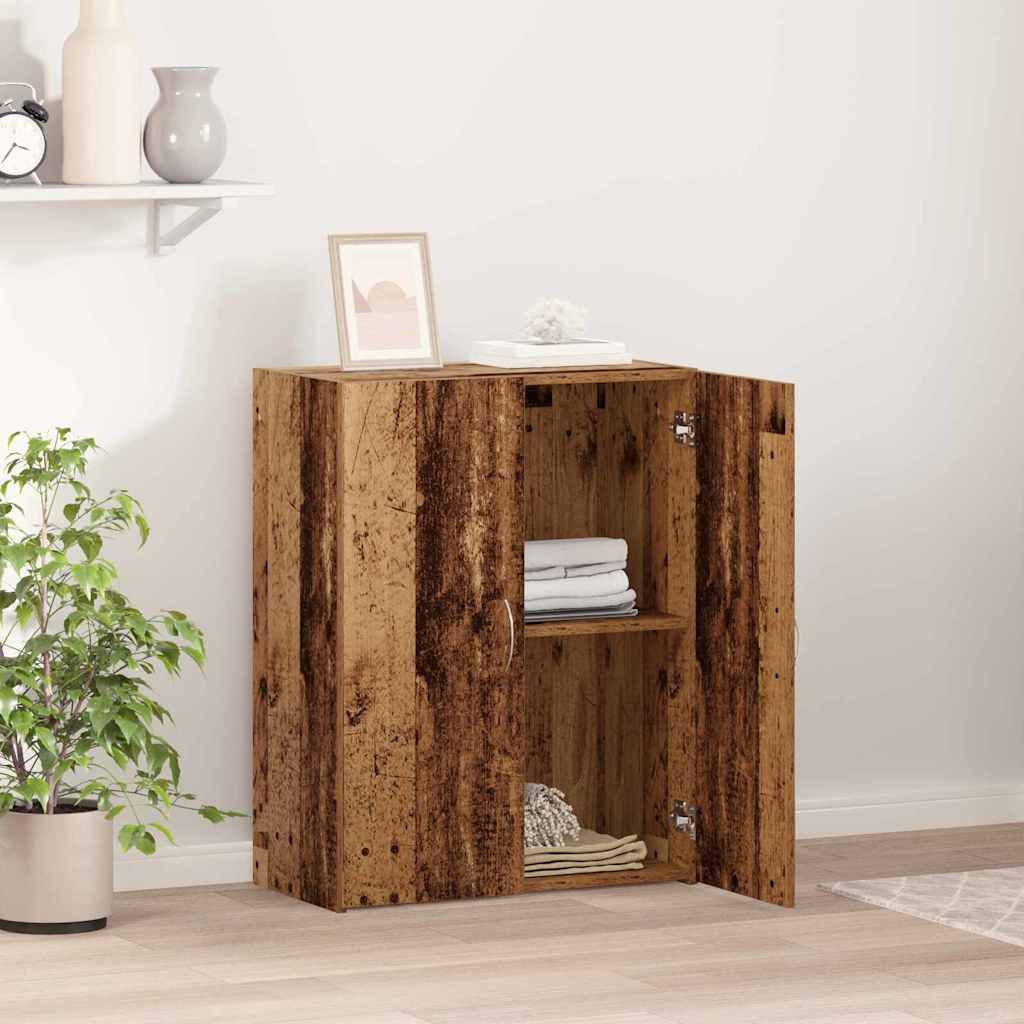 Büroschrank mit Regal Schwarz Eichen-Optik 70 x 32 x 77.5 cm