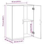 Büroschrank mit Regal Schwarz Eichen-Optik 70 x 32 x 77.5 cm