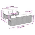 Gartensofa-set mit Kissen 8 pcs Braun Poly-Rattan