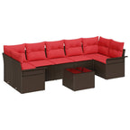 Gartensofa-set 8 pcs Braun Poly-Rattan