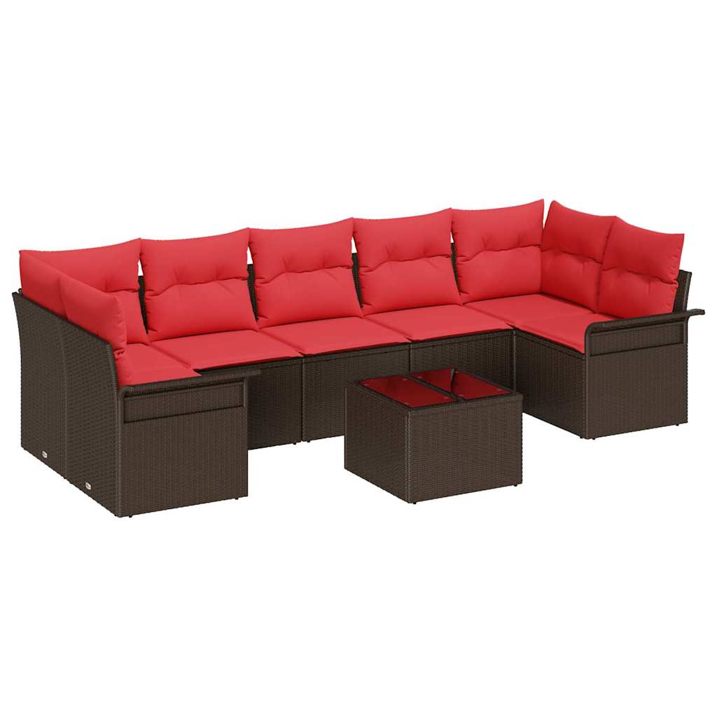 Gartensofa-set 8 pcs Braun Poly-Rattan
