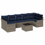 Gartensofa-set 8 pcs Grau Poly-Rattan