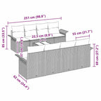 Gartensofa-set mit Kissen 9 pcs Beige Poly-Rattan