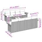 Gartensofa-set mit Kissen 9 pcs Braun Poly-Rattan
