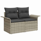 Sofa Set mit Kissen 4 pcs Grau Poly-Rattan