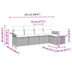 Outdoor-Sofa mit Kissen 5 pcs Braun Poly-Rattan