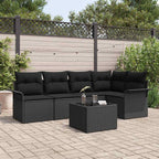 Gartensofa-set mit Kissen 6 pcs Poly-Rattan