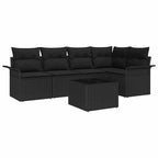 Gartensofa-set mit Kissen 6 pcs Poly-Rattan