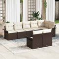 Gartensofa-set mit Kissen 8 pcs Braun Poly-Rattan