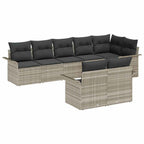Gartensofa-set mit Kissen 8 pcs Hellgrau Poly-Rattan