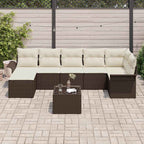 Gartensofa-set mit Kissen 8 pcs Braun Poly-Rattan