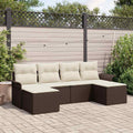 Gartensofa-set mit Kissen 6 pcs Braun Poly-Rattan