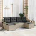 Gartensofa-set mit Kissen 6 pcs Hellgrau Poly-Rattan
