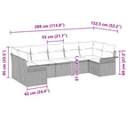 Gartensofa-set mit Kissen 7 pcs Braun Poly-Rattan