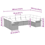Gartensofa-set mit Kissen Beige Poly-Rattan