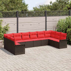 Gartensofa-set mit Kissen 10 pcs Braun Poly-Rattan