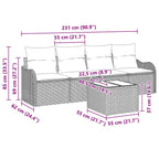 Gartensofa-set Braun Poly-Rattan