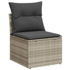 Gartensofa-set Hellgrau Poly-Rattan