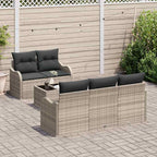 Gartensofa-set Hellgrau Poly-Rattan