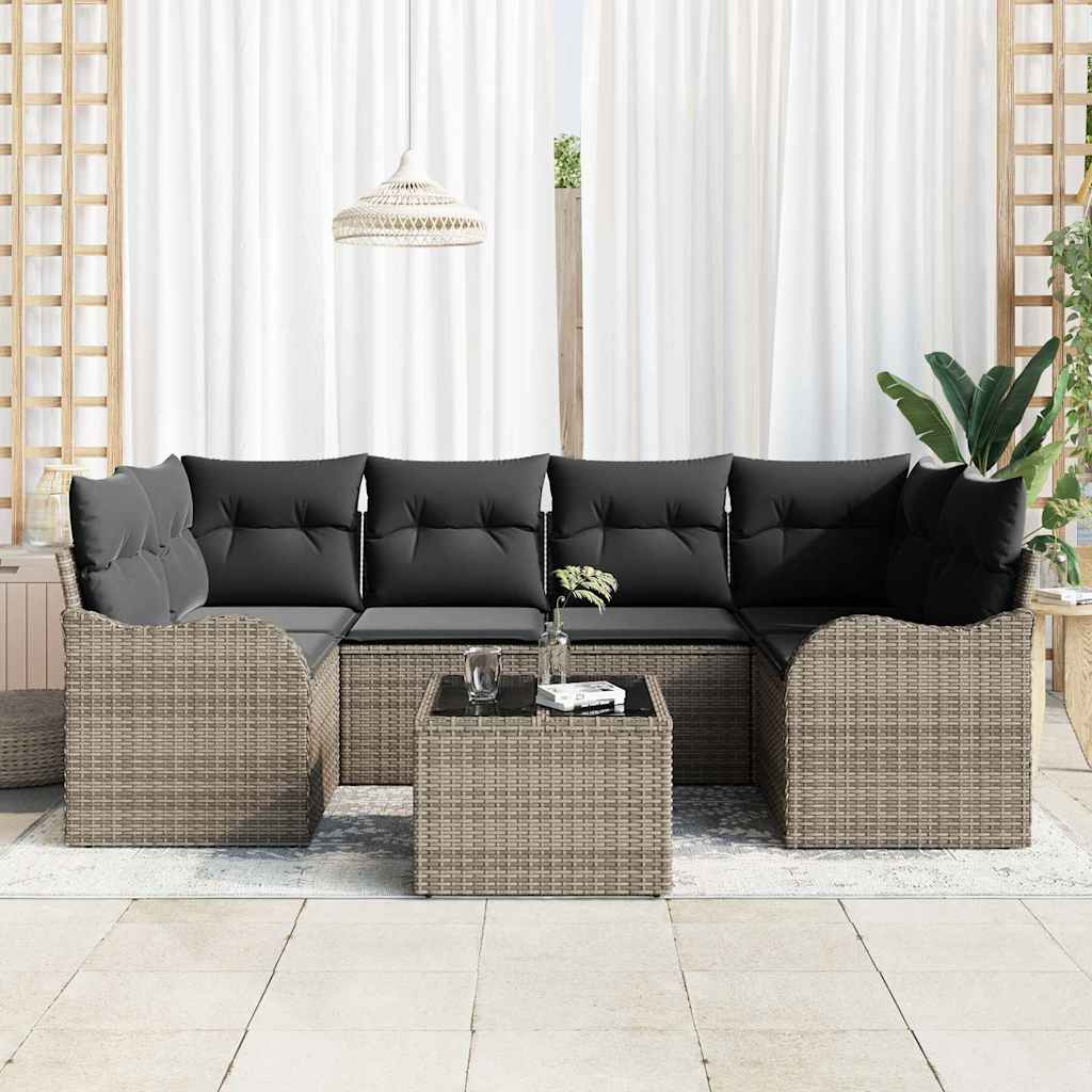 Gartensofa-set Grau 55 x 55 x 37 cm Poly-Rattan