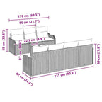 Gartensofa-set Braun 55 x 55 x 37 cm Poly-Rattan