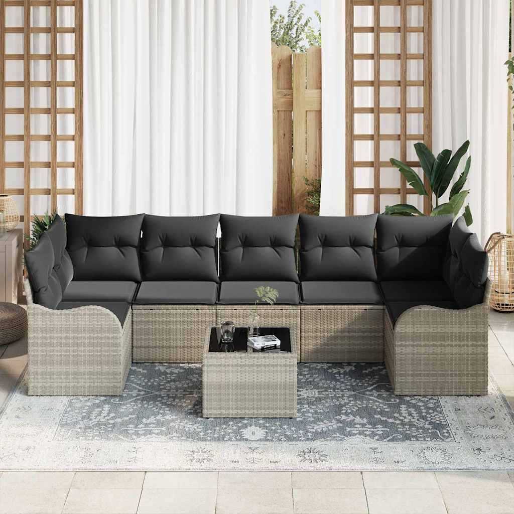 Gartensofa-set Hellgrau 55 x 55 x 37 cm Poly-Rattan