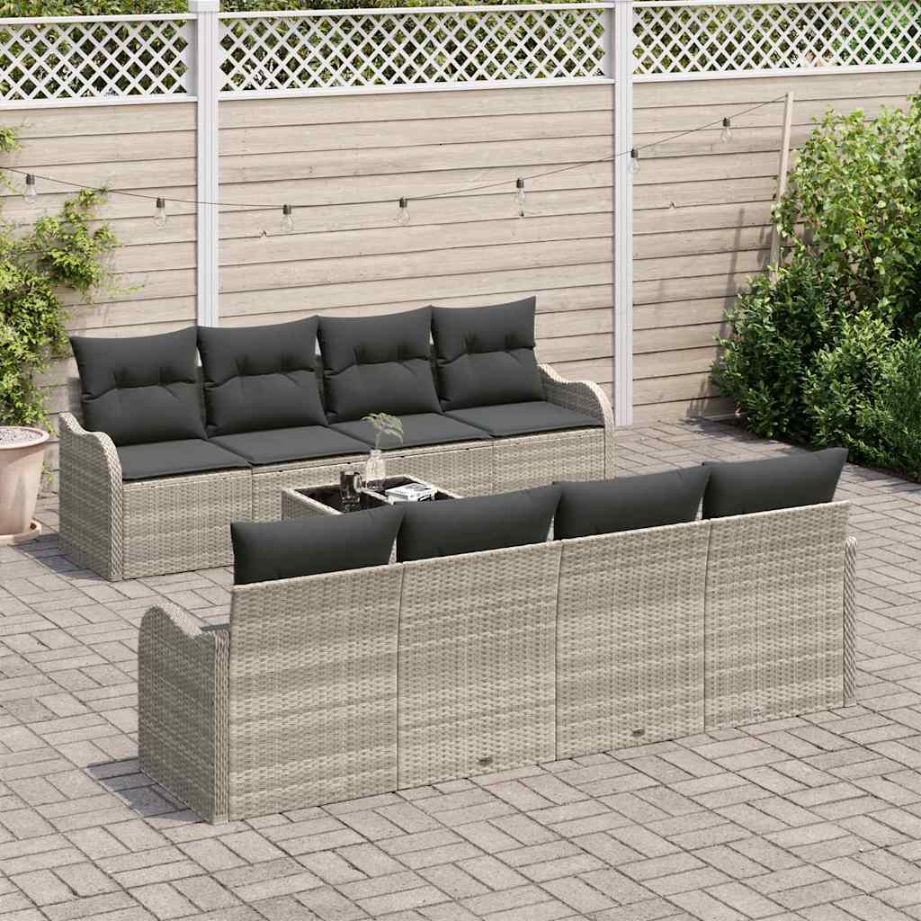Gartensofa-set Hellgrau 55 x 55 x 37 cm Poly-Rattan