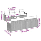 Gartensofa-set Hellgrau 55 x 55 x 37 cm Poly-Rattan