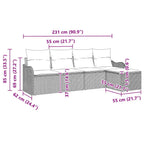 Gartensofa-set 5 pcs Braun Poly-Rattan