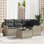 Gartensofa-set Hellgrau Poly-Rattan