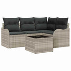 Gartensofa-set Hellgrau Poly-Rattan