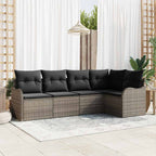 Gartensofa-set Grau Poly-Rattan