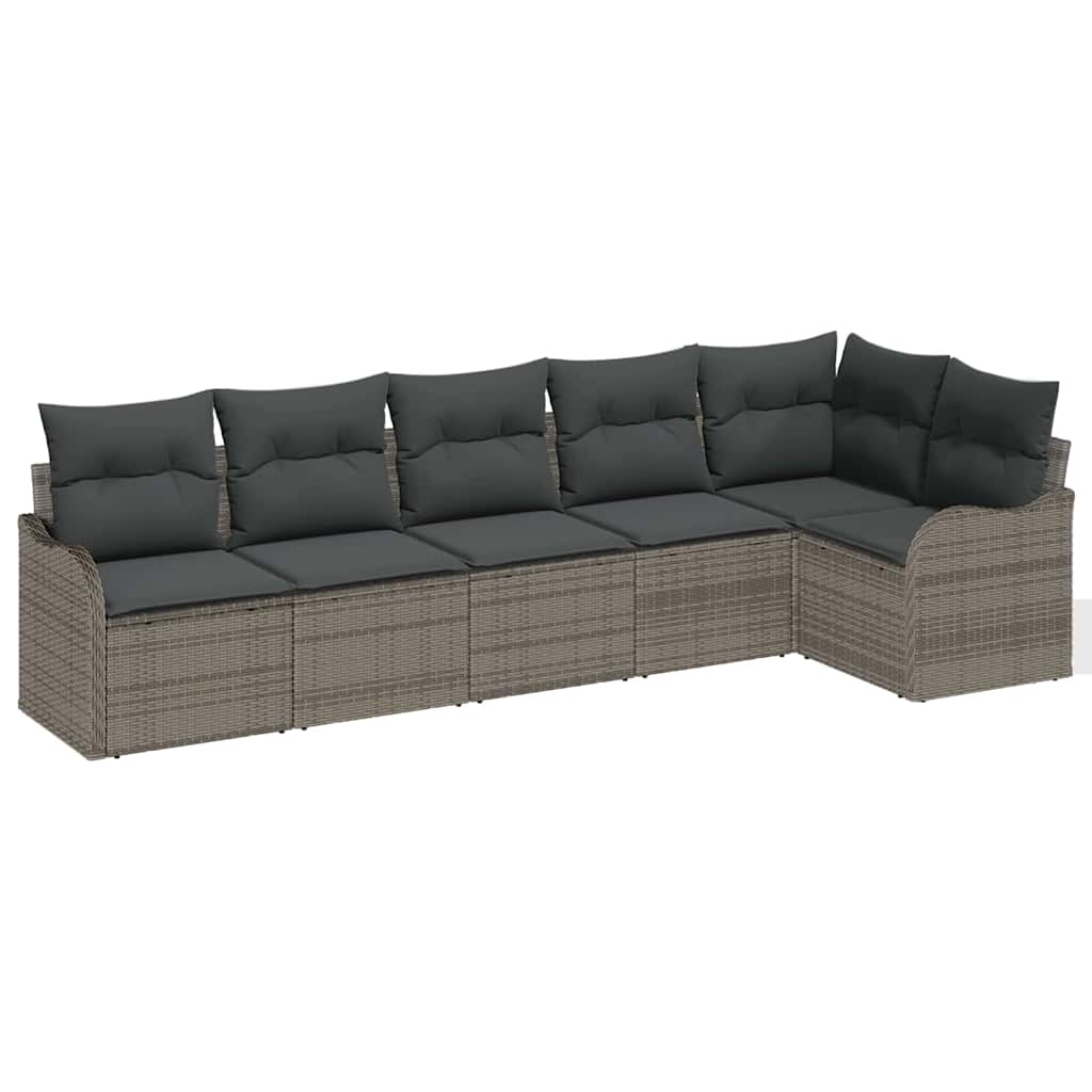Gartensofa-set Grau Poly-Rattan