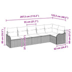 Gartensofa-set Beige Poly-Rattan