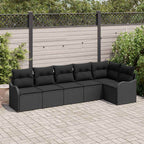 Gartensofa-set Schwarz Poly-Rattan
