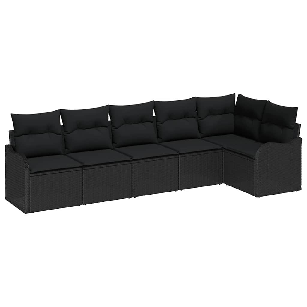 Gartensofa-set Schwarz Poly-Rattan