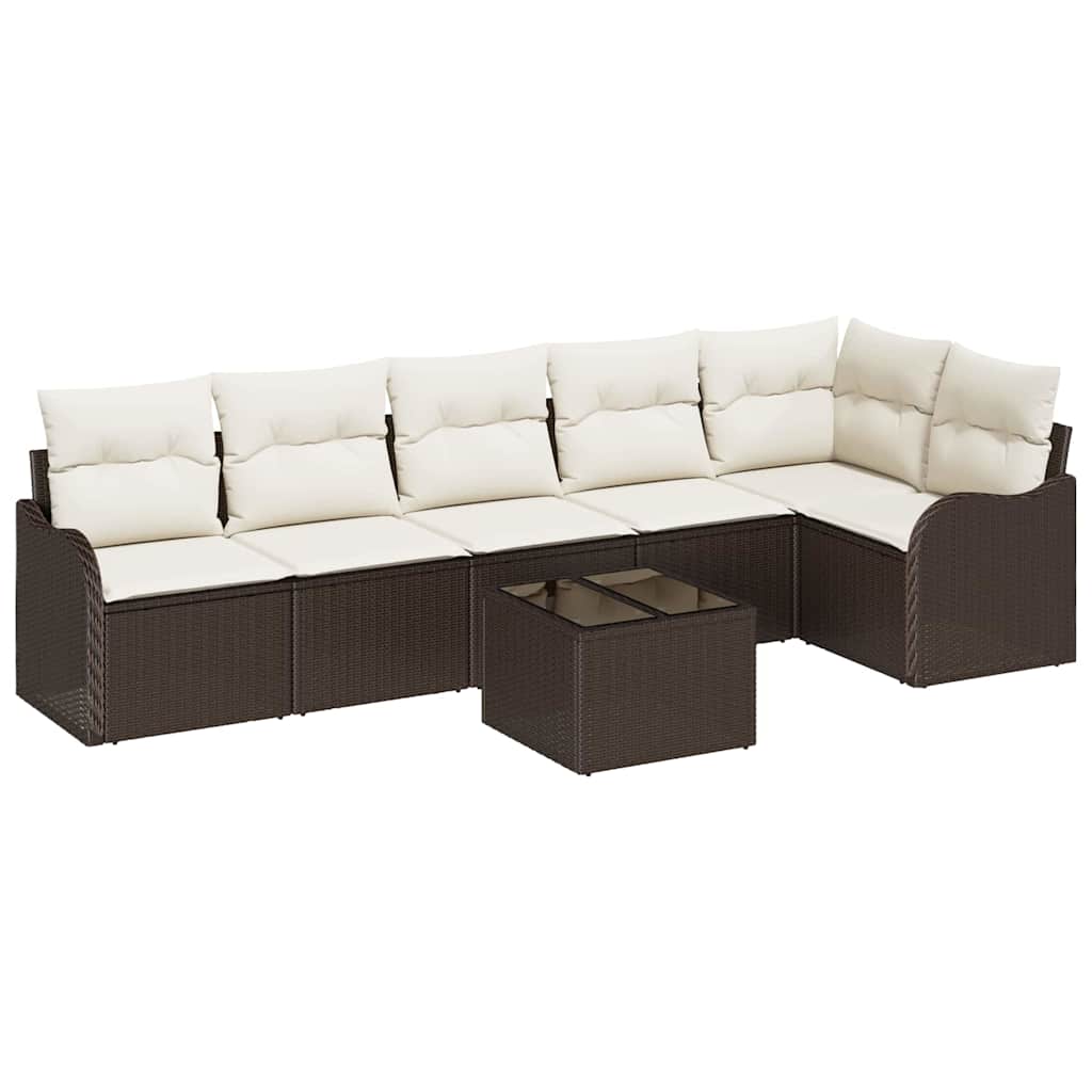Gartensofa-set Braun Poly-Rattan