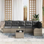 Gartensofa-set Grau Poly-Rattan