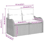 Gartensofa-set Grau Poly-Rattan