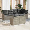 Gartensofa-set Hellgrau Poly-Rattan