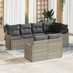 Gartensofa-set Hellgrau Poly-Rattan